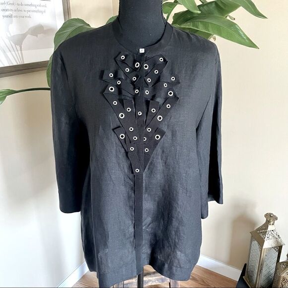 𝅺Escada Black Linen Tunic - Picture 1 of 15